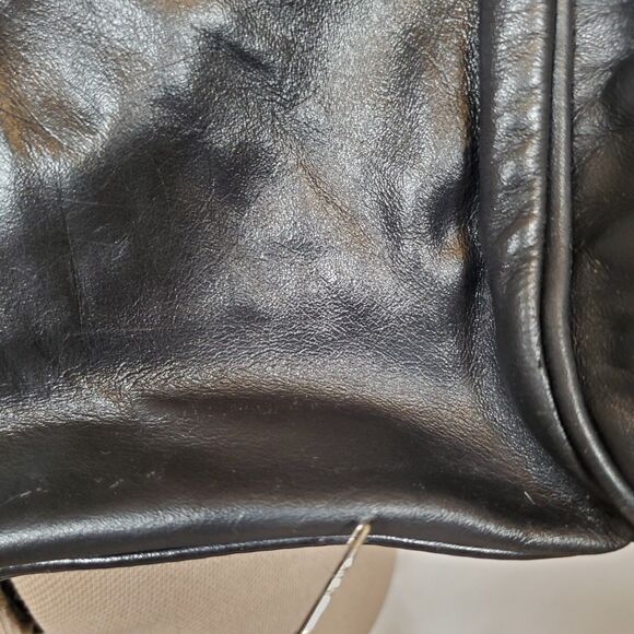 Vintage SAS Women Bag Black Leather 14" X 9" Adjustable Shoulder Crossbody Strap - Picture 9 of 14